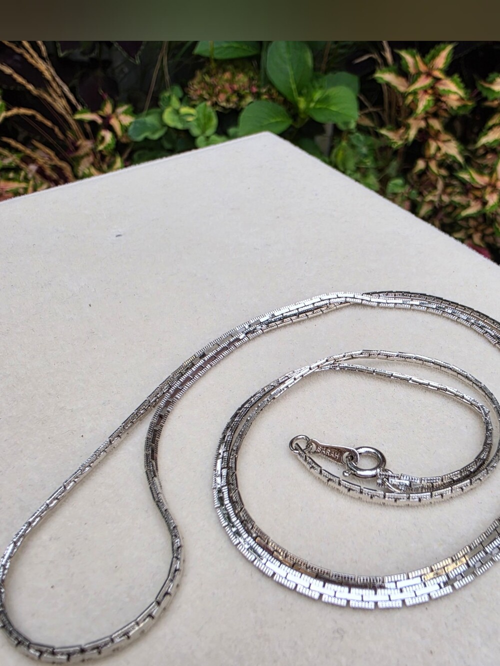 Sarah Coventry: Silver Tone Block Chain Necklace - Long 30" Box Link